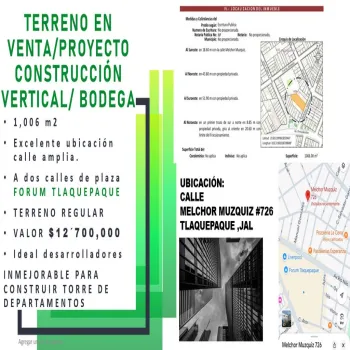 Terreno En Venta,Lomas del Paradero,Melchor Muzquiz 726, Guadalajara, Jalisco 44430,Melchor Muzquiz,pyqZBan