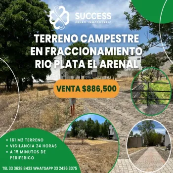 Terreno En Venta,FRACCIONAMIENTO RIO PLATA,FRACCIONAMIENTO RIO PLATA |, El Arenal, Jalisco 45350,FRACCIONAMIENTO RIO PLATA,pS4T5mZ
