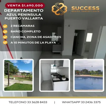 Departamento En Venta,AZUL PENINSULA |, Puerto Vallarta, Jalisco 48280, 2 Habitaciones,1 Baño,AZUL PENINSULA,1,poRvX12