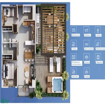 Departamento En Venta,Fraccionamiento Residencial Fluvial Vallarta,Avenida Jesús Rodríguez Barba 124, Puerto Vallarta, Jalisco 48312, 2 Habitaciones,2 Baños,Avenida Jesús Rodríguez Barba,MX25981633