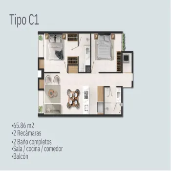 Departamento En Venta,Ladron De Guevara,Calle Severo Díaz 129, Guadalajara, Jalisco 44130, 2 Habitaciones,2 Baños,Calle Severo Díaz,1,pWRjAGl