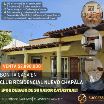 Casa En Venta,NUEVO CHAPALA |, Chapala, Jalisco 45900, 3 Habitaciones,2 Baños,NUEVO CHAPALA,1,pltCLel