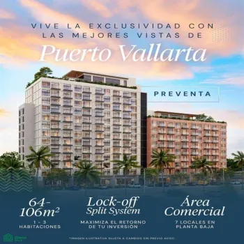 Departamento En Venta,Residencial Fluvial Vallarta,61.The Light H0use VENTURE 516, Puerto Vallarta, Jalisco 48312, 2 Habitaciones,2 Baños,61.The Light H0use,3,MX251041105