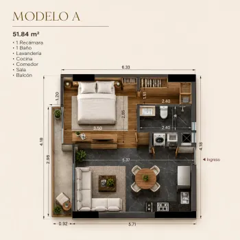 Departamento En PreVenta,Country Club,Mar California 2090 801, Guadalajara, Jalisco 44610, 1 Cuarto,1 Baño,Park View,Mar California,10,723326